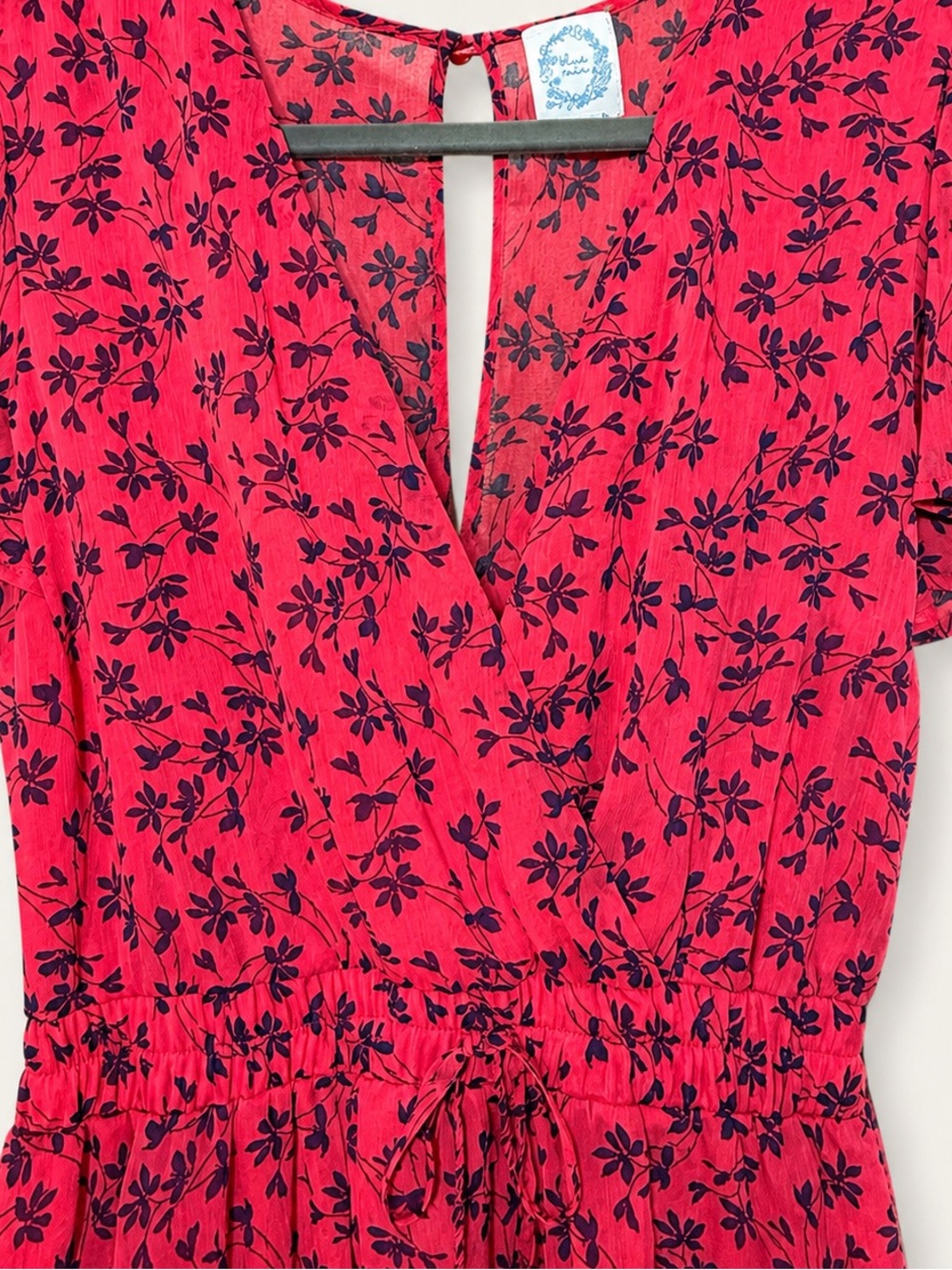 Blue Rain Pink Floral Flutter Sleeve Dress | Size M - Picture 6 of 8
